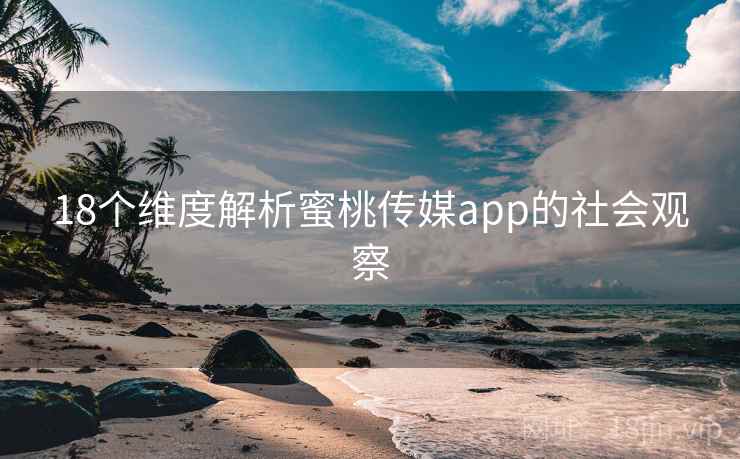 18个维度解析蜜桃传媒app的社会观察