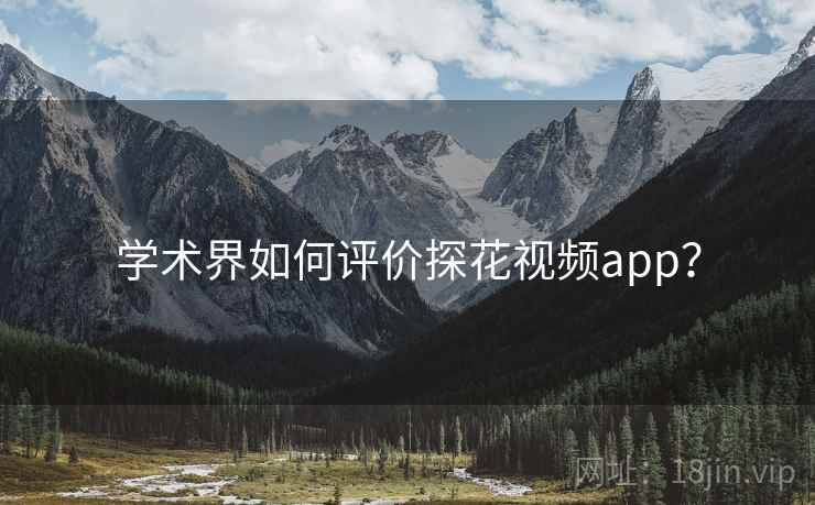 学术界如何评价探花视频app？